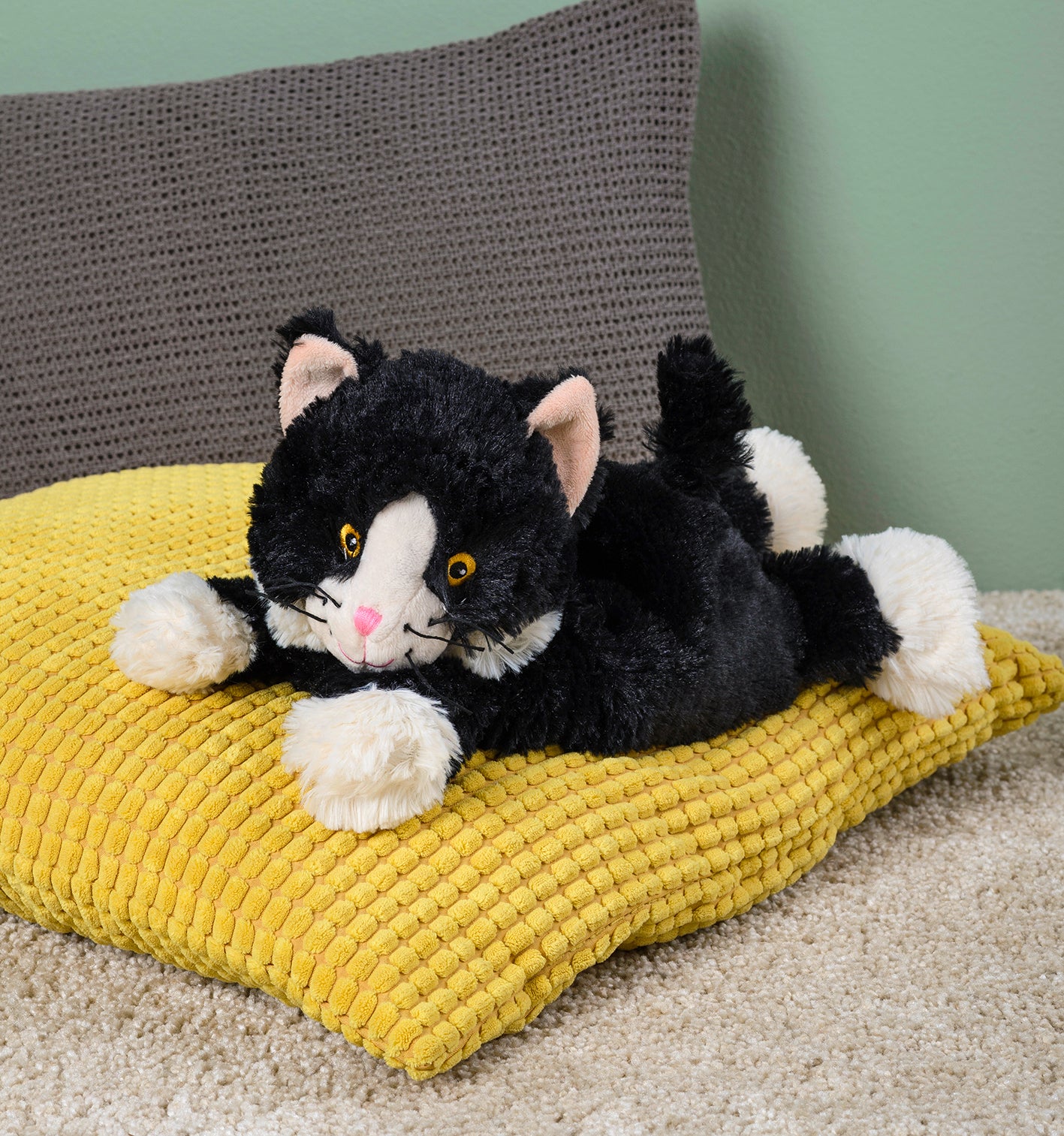 Magnetronknuffel Warmies® kat liggend