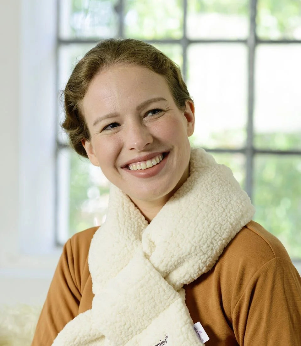 Magnetronknuffel Warmies® sjaal sherpa beige